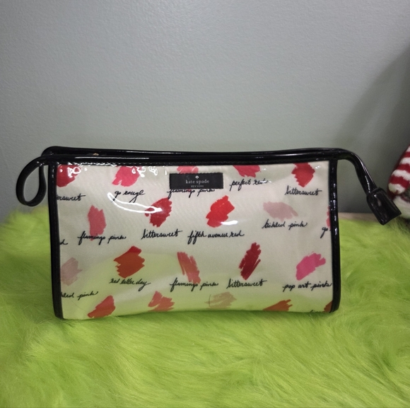 Kate Spade "Lipstick Swatch"  PVC coated makeup travel case(Set Of 2)- EUC - Picture 11 of 16